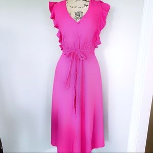 1. State Ruffle Midi Dress Pink